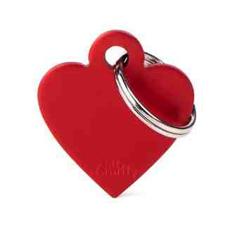 MEDALLA ALUMINIO ( CORAZON CHICO ROJO)